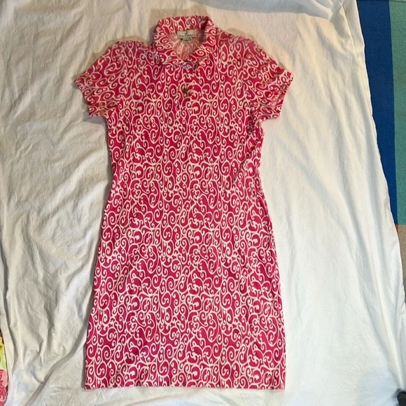 Jude Connally Dresses | Jude Connally Pink Short Sleeve Collared Dress Size Extra Small | Color: Pink/White | Size: Xs | Cherisee's Closet